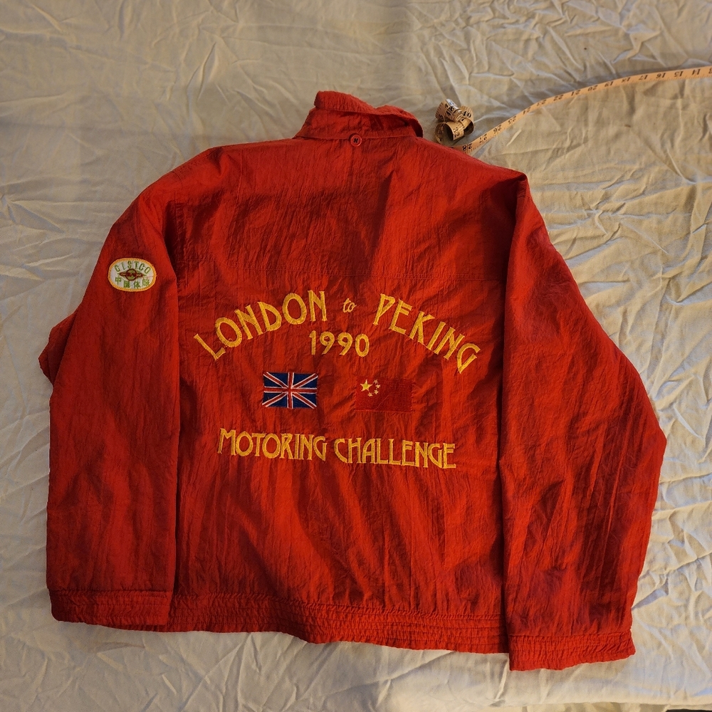 Vintage Half Zip Car Rally Jacket London To Peking Motoring Challenge Size M